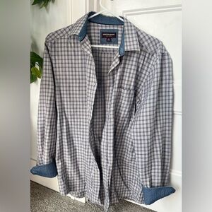 Johnston & Murphy Men's Button Down Plaid Shirt